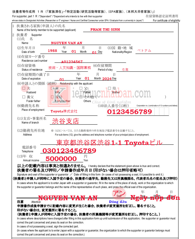 hướng dẫn xin visa đoàn tụ ở nhật