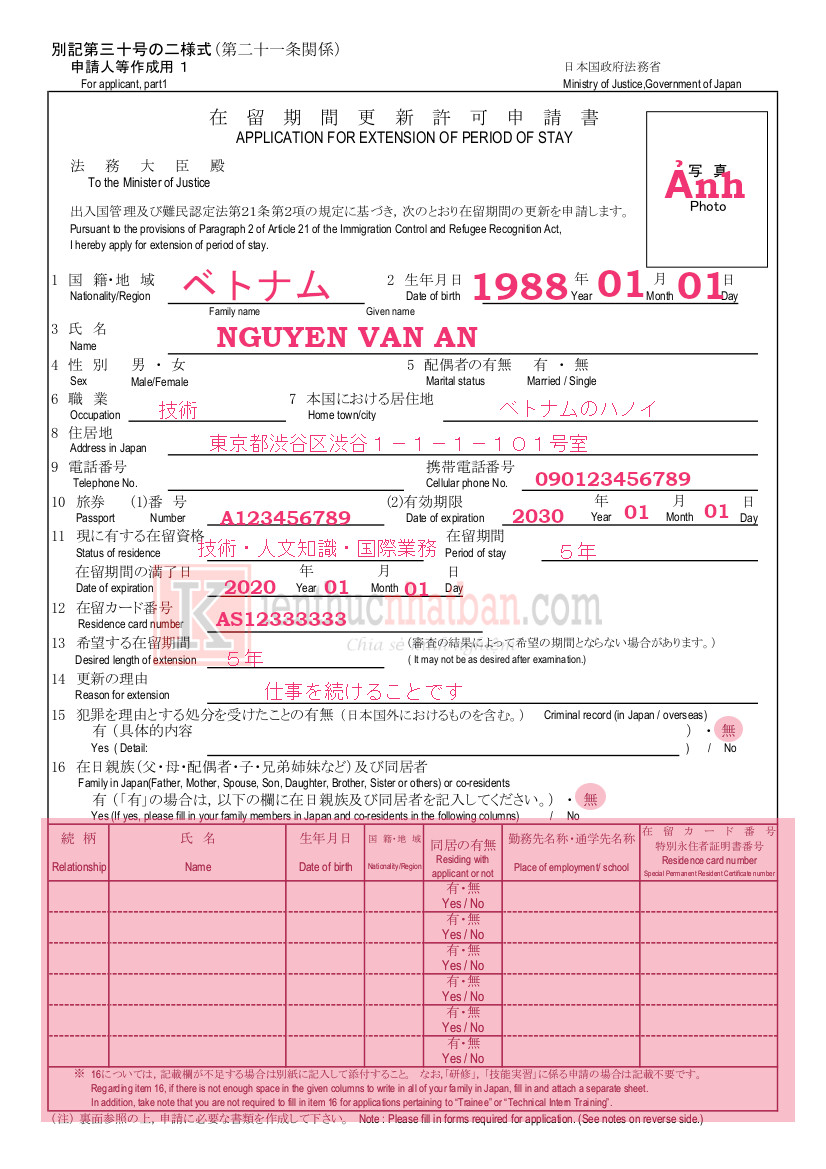 Hướng dẫn gia hạn visa đi làm tại nhật